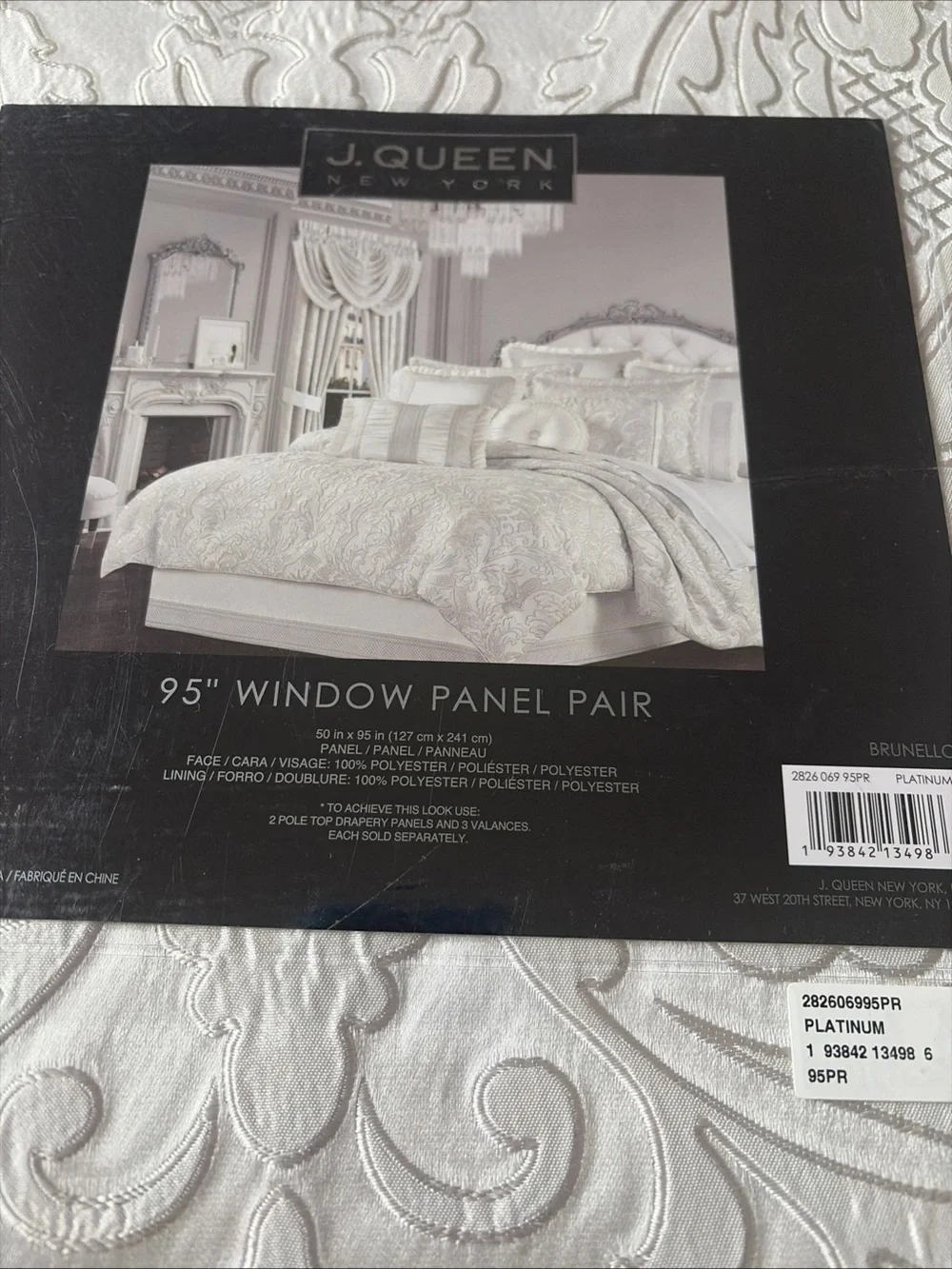 J. Queen New York Brunello Window Panel Pair sz 50x95 NEW